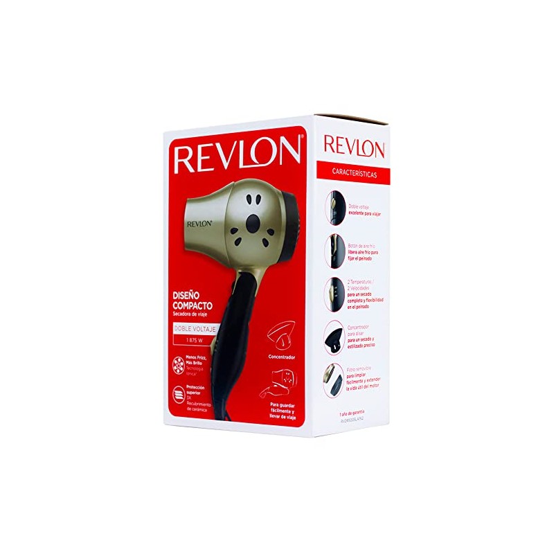 Revlon Secadora Iónica Compacta Perfect Heat Dorado