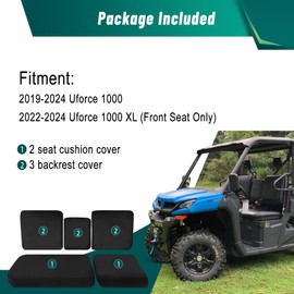 QYMOTO CFMOTO UFORCE 1000 Seat Cover,1680D Oxford Fabric with Abrasion Resistance Outdoor Covers Compatible with 2019-2024 UFORCE 1000 Accessories,Uforce 1000 XL Front Seat 2022-2024 Accessories