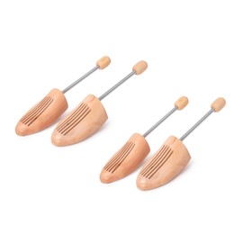 Kaps Wooden Shoe Stretcher for Men & Women (Pack of 2) - Twin Pack Sustainable Beech Wood Shoe Shaper - Perfect for Leather & Suede - Retains Shape, Absorbs Moisture and Extends, brown