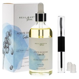 Pure Natural Vegan Cold Pressed Castor Oil for Care and Growth of Eyelashes, Eyebrows, Hair, Beards and Anti-Stain, Anti-Loss and Anti-Ageing Treatment 100ml