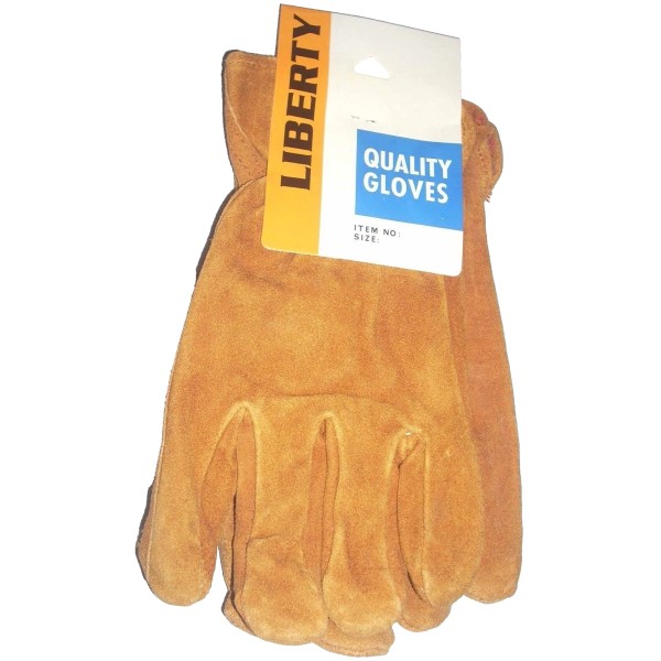 Liberty 8444M Cowhide Leather Gloves w Red Fleece Lining Size