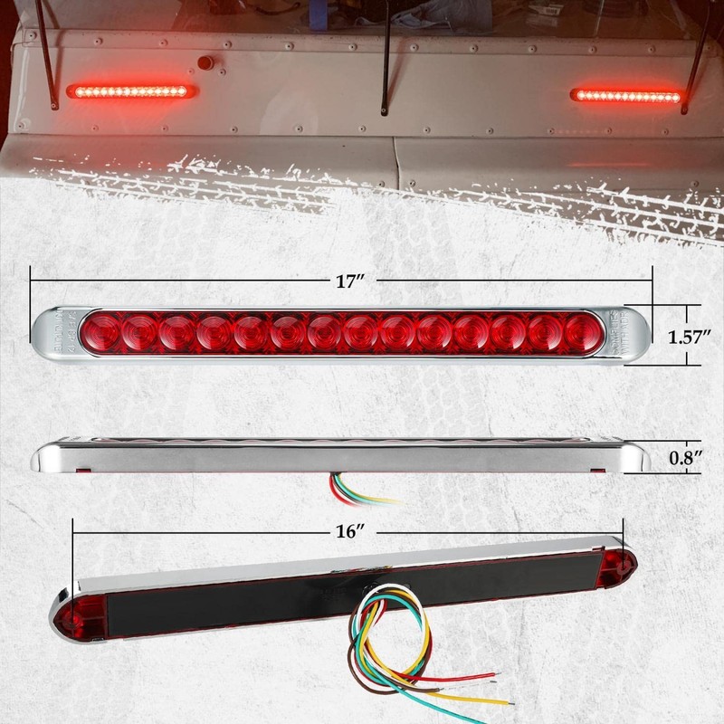 Partsam 17 Inch Led Trailer Sequential Turn Left Right Signal