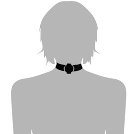 Women's Choker Necklace, Velvet Choker with O-Ring Gothic Necklace Silver Black Adjustable Necklace for Women Girls, Silver Leather, No Gemstone