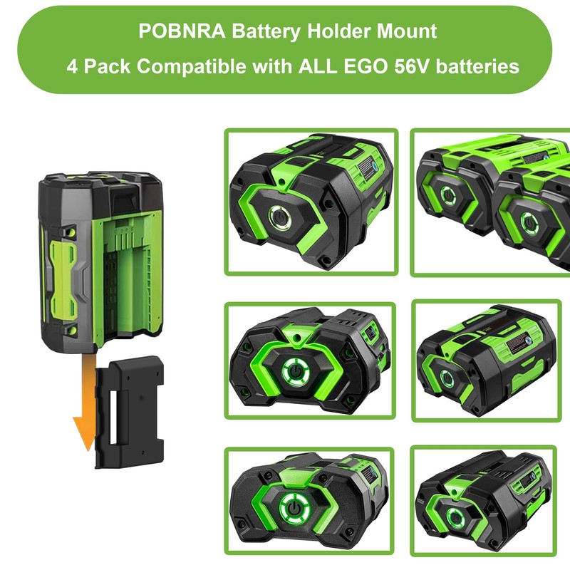 POBNRA 4 Pack Battery Holder Wall Mount Compatible with EGO