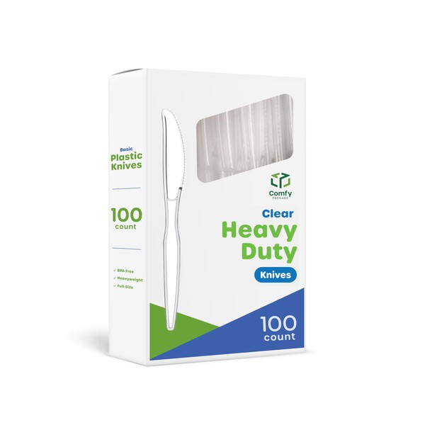 Comfy Package Comfy Package [100 Pack Heavy Duty Disposable Clear