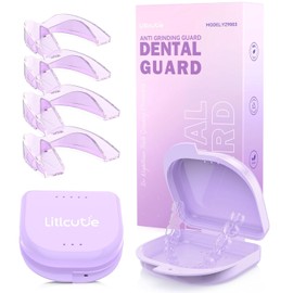Grinding Splint for Night, Tooth Splint Mouth Guard Set, Malleable Tooth Splints to Protect Against Teeth Grinding and Jaw Presses, Improves Sleep, 4 Pack/2 Sizes, Purple