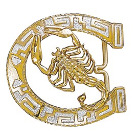 Crumine Horseshoe Scorpion Buckle - Silver Gold Plated - 3 X 3