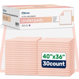 MKISS Extra Large Bed Pads 40" x 36"(30 Count), Disposable Super Absorbent Heavy Duty Incontinence Underpads, Thicken Chucks Pads for Adults, Children, Elderly and Pets