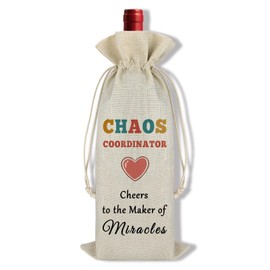 Ximalun Chaos Coordinator Gifts Office Gifts for Boss Colleague Manager Chaos Coordinator Wine Bag Gift for Teacher Nurse Mum Dad Christmas Birthday Gift Thank You Gifts for Women Men