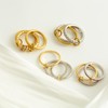 HOLINSE Gold Chunky Stackable Rings for Women Non Tarnish, 18K