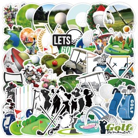 50 PCS Stickers for Golf Sport,Golf Stickers,Teens Boys and Girls Sticker Pack Vinyl Skateboard Guitar Door Laptop Luggage Car Bike Water Bottle Birthday Party Supplies Stickers