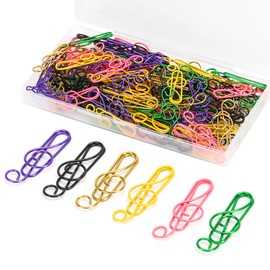 Yadiana 120 Pcs Music Paper Clips, 6 Colors Cute Metal Musical Notes Shaped Bookmark Clips, Fun Note Paperclips Music Teacher Gifts for Office Desk Accessories School Notebook Bookmark