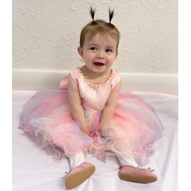 LZH Baby Girls Ruffle Lace Backless with Headwear,Bowknot Flower Dresses Pageant Party Wedding Shrimp Pink-A