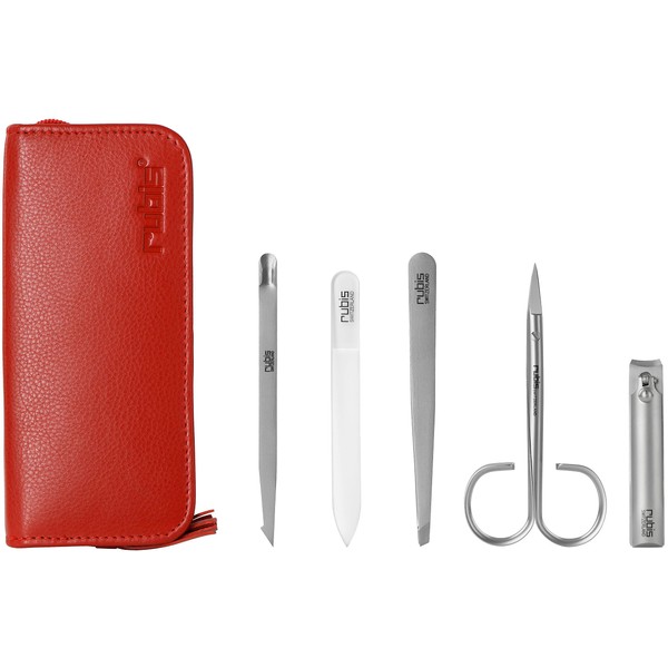 Rubis Manicure Set with Nail Scissors, Nail File, Nail Clippers, Tweezers - Nail Set 5 Pieces - Nail Care Set