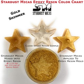 Stardust Mica with Gold Pearl Powder for Resin, Cosmetic Grade Gold Shimmer, Biodegradable Natural Mineral Mica Powder, Mica Powder for Epoxy Resin Making, Gold Embossing (Gold Shimmer, 36 Gram Jar)