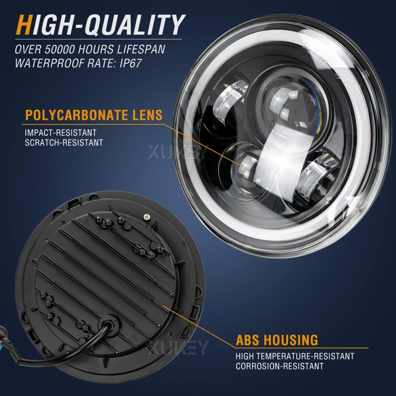 milelightpart-us DOT 7inch LED Headlights + Tail Lights Combo For