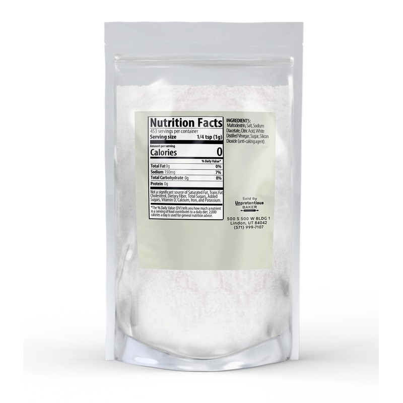 Unpretentious Salt and Vinegar Seasoning, 1 lb, Tangy & Strong