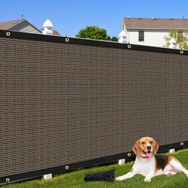 Cisvio 5'X63' Customized Fence Privacy Screen with 90% Blockage Cover Cloth for Pool Yard Patio Brown
