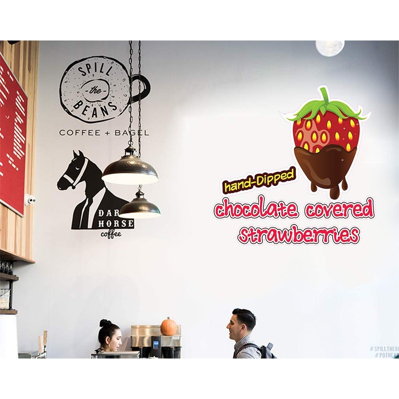 Food Truck Decals Hand Dipped Chocolate Covered Strawberries Concession Die-Cut