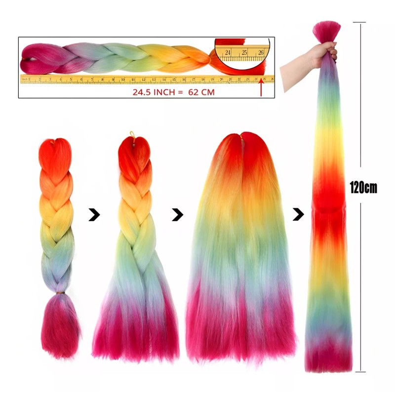 SYGIRLISH Extensiones 100% De Kanekalon Puro Para Trenzas Africanas Color