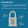 Zarker XB35 8-Digit Push Button Combination Padlock, 4 Digit Locking