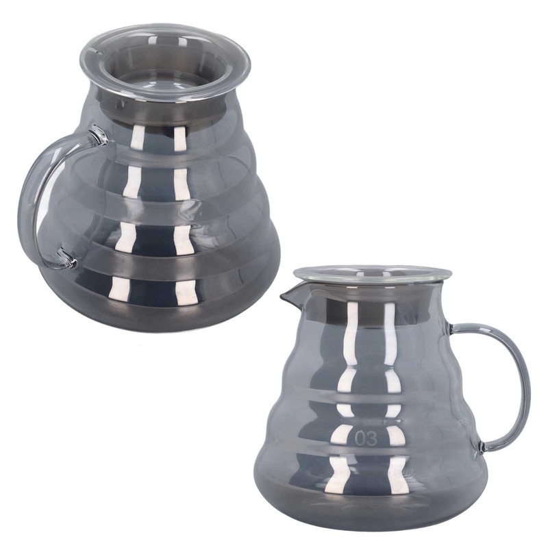 Electroplated Grey Coffee Pot High Borosilicate Glass Hand Coffee Server