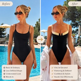 Women’s One-Piece Monokini Swimsuit for Beachwear – Black & White Backless Bathing Suit for Resort Trips