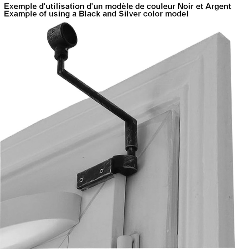 Curtain Pole Bracket, No Drilling - Easy Attachment for Double