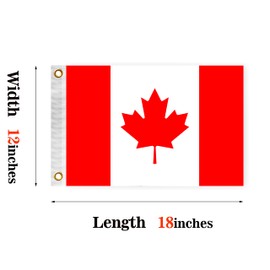 Canada Boat Nautical Flag 12x18IN Double Sided Canadians Marine Banner Nylon Small Yacht Sail Pontoon ATV Bike Truck Motorcycle Flag with 2 Brass Grommets