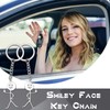 2Pcs Smiley Face Key Chain Sign Language Keychains for Women