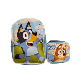 Fast Forward Bluey Boys’ 16" Backpack with Insulated Lunch Bag – Durable Polyester – Mesh Side Pocket – School Travel Set