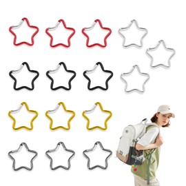Eastrpupira 15 Pack Carabiner Star Shaped, Star Shaped Carabiner Clip for Traveling Camping Fishing Hiking, 1.77x1.77inch