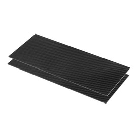 MECCANIXITY 2 Pcs 3K Carbon Fiber Plate Panel Sheets, 250 x 100 x 1mm Carbon Fiber Board Plate Flexible for RC Aircraft, Model Car, Auto Parts (Twill Bright)