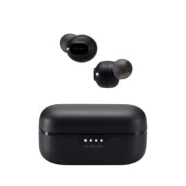 Elecom AMA92003 Wireless Earphones, Bluetooth 5.3, Touch Control, SBC/AAC Compatible, Earplugs, Automatic Pairing, Type-C Charging, Black
