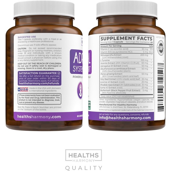 Healths Harmony Adrenal System Support & Cortisol Manager (2 Month