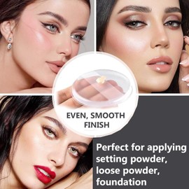 2x Silicone Makeup Puff Reusable Air Cushion Blender for Liquid & Powder, Transparent Powder Makeup Puffs Round And Oval Shape