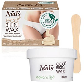 Nad's Cera ecológica de calidad profesional para microondas, dura y sin tachuelas, fórmula vegana sin plástico que incluye 3.53 onzas de cera y espátula de madera