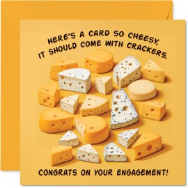 Funny Engagement Card for Couples - So Cheesy Cheesy - Congratulations Gifts, Congrats Well Done Card for Colleague Friends Neighbour Family, 145mm Joke Fiance Fiancee Greeting Cards