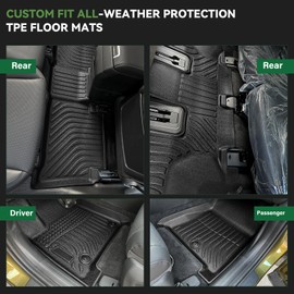 Floor Mats &Trunk Mat Fit for 2024 2025 Hyundai Santa FE Hybrid (Non Fuel) with Backrest Mat All Weather Custom Waterproof Durable Full Set Floor Liners for Hyundai Santa FE Hybrid Accessories, Black