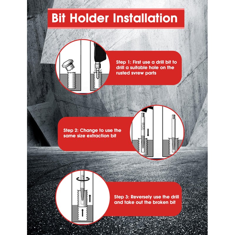 10PCS Left Handed Drill Bits and Extractor, 2 in 1
