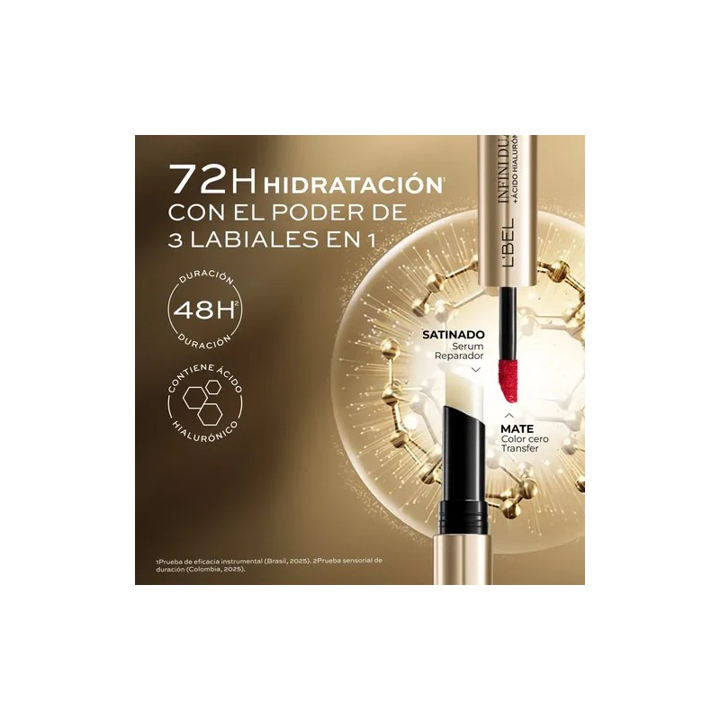 L'bel Infini Dual Labial Mate Satinado Natural Indeleble