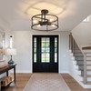 hesoge Industrial Semi Flush Mount Ceiling Light,4 Light Rustic Metal