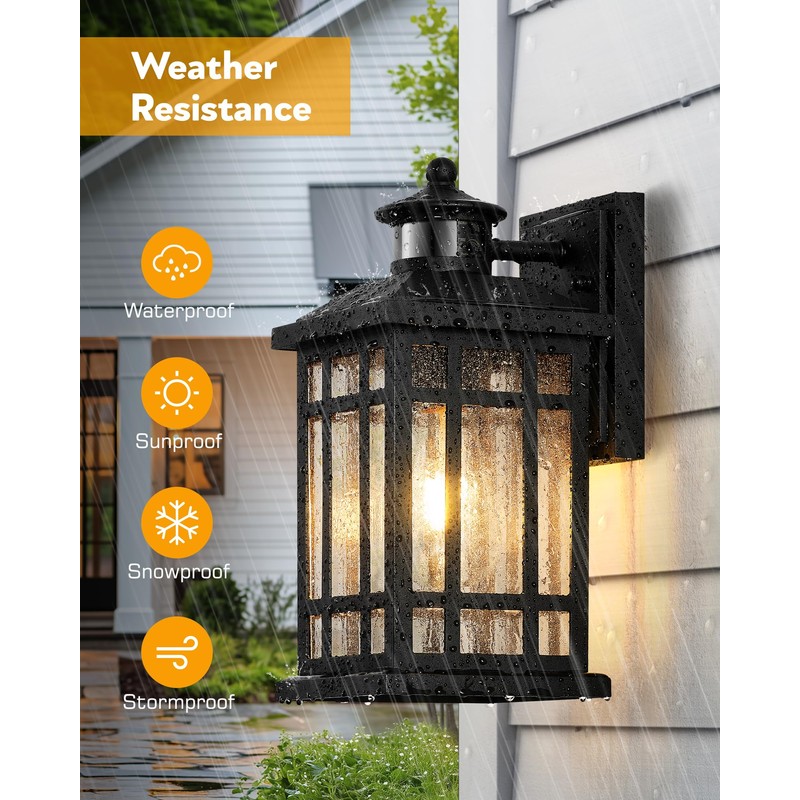 OPAXIS Motion Sensor Outdoor Wall Light, Adjustable Sensing Range Outside
