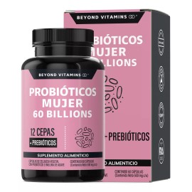 Probiticos Mujer 60 Billion  Prebiticos (prebiotic)  Inulina de Agave 12 Cepas Beyond Vitamins - Probiticos femeninos - Probiticos Vaginales Flora -  