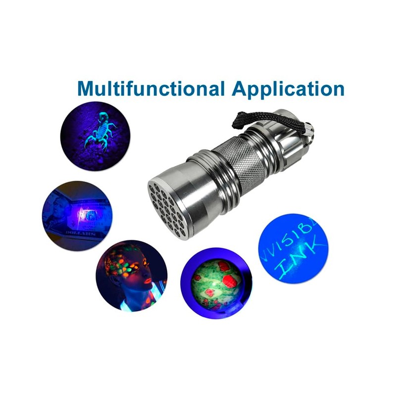 HQRP Professional 21 LED Flashlight - Blacklight for Detecting Uranium,