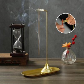 (TUISKU) Incense Holder Hanging Plate Brass Incense Holder Living Room Bedroom Feng Shui Relax Healing
