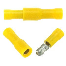 225 200pcs Yellow Nylon Crimp Copper Bullet Plug Connectors Male-Female 12-10 GAUGE