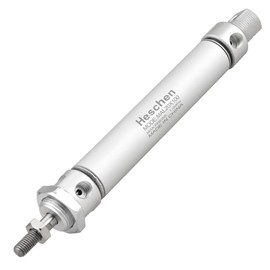 Heschen Pneumatic Slim Air Cylinder, MAL 20-100, PT1/8" Port, 20mm Bore, Dual Action (100mm Stroke)