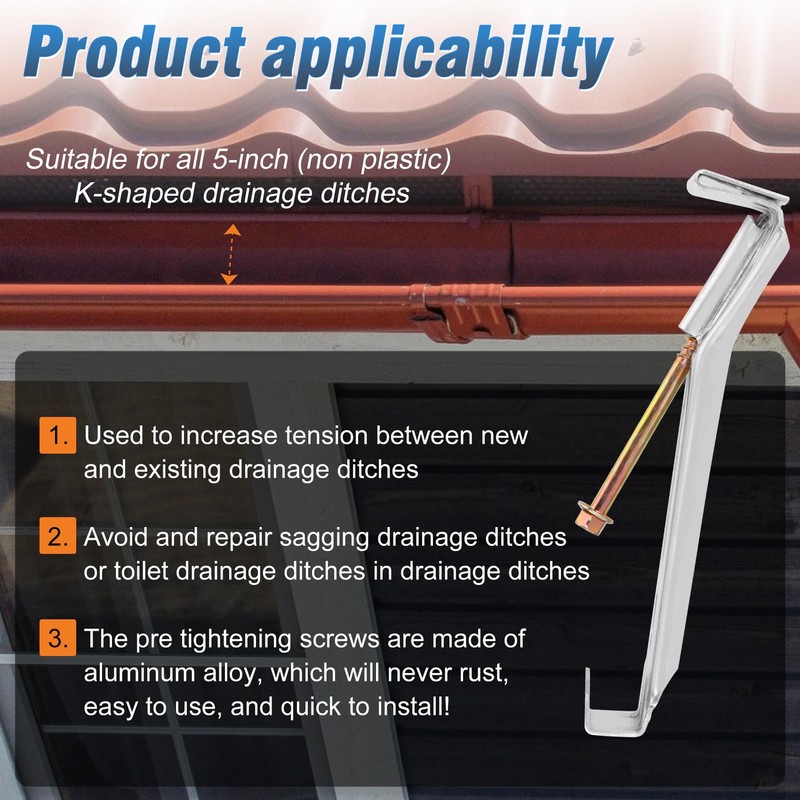 10 Pcs 5 Inch Gutter Hangers with a Pre-Inserted Rust