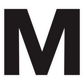 CafePress Letter M Black Medium Die Cut Sticker, 5.75" x 5.75" Matte Finish
